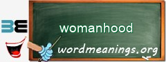 WordMeaning blackboard for womanhood